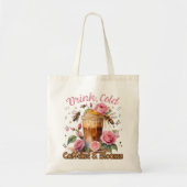Cafeïne en bloemen: ijskoffie genot tote bag (Voorkant)