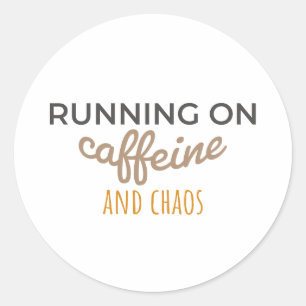 Cafeïne en chaos ronde sticker