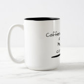 Cafeïne en ellebogen, een dodelijke Muay Thai comb Tweekleurige Koffiemok (Links)