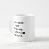 Cafeïne en geschreeuw witte Halloween koffie Mok (Voorkant links)
