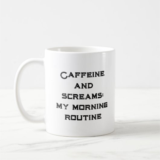 Cafeïne en geschreeuw witte Halloween koffie Mok (Links)