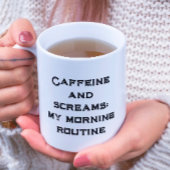 Cafeïne en geschreeuw witte Halloween koffie Mok