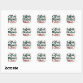 Cafeïne en kerst Cheer Koffie liefhebbers Ronde Sticker (Vel)