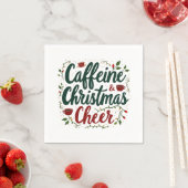 Cafeïne en kerst Cheer Koffie liefhebbers Servet (Insitu)