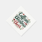 Cafeïne en kerst Cheer Koffie liefhebbers Servet (Hoek)