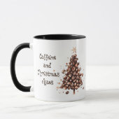 Cafeïne en kerstchaos citeren Kerstmis Mok (Links)