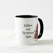 Cafeïne en kerstchaos citeren Kerstmis Mok (Voorkant rechts)