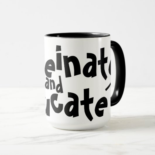 Cafeïne en onderwijzen Funny Gezegde Teacher Gift Mok (Voorkant rechts)