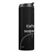Cafeïne en suspense boeken zwart thermosbeker (Gedraaid links)