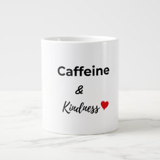 Cafeïne en vriendelijkheid koffieliefhebber grote koffiekop