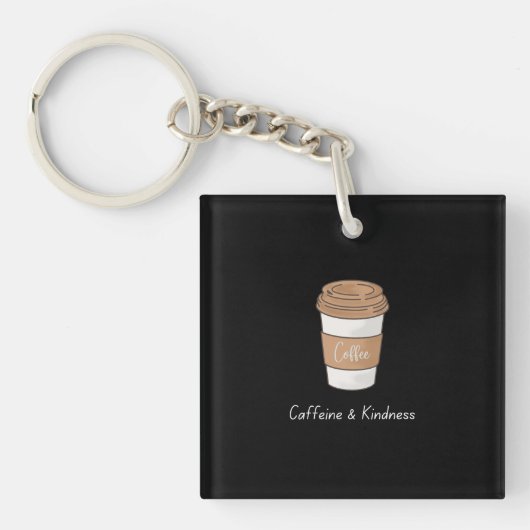 Cafeïne en vriendelijkheid sleutelhanger (Voorkant)
