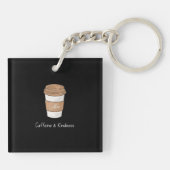 Cafeïne en vriendelijkheid sleutelhanger (Achterkant)