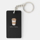 Cafeïne en vriendelijkheid sleutelhanger (achterkant)
