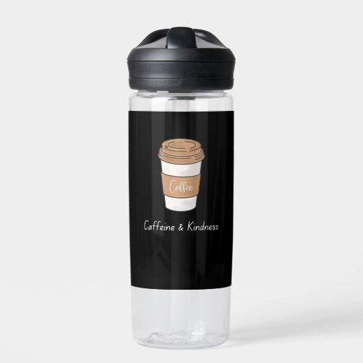 Cafeïne en vriendelijkheid waterfles (Voorkant)