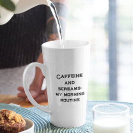 Cafeïne en witte Halloween schreeuwen Latte Mok