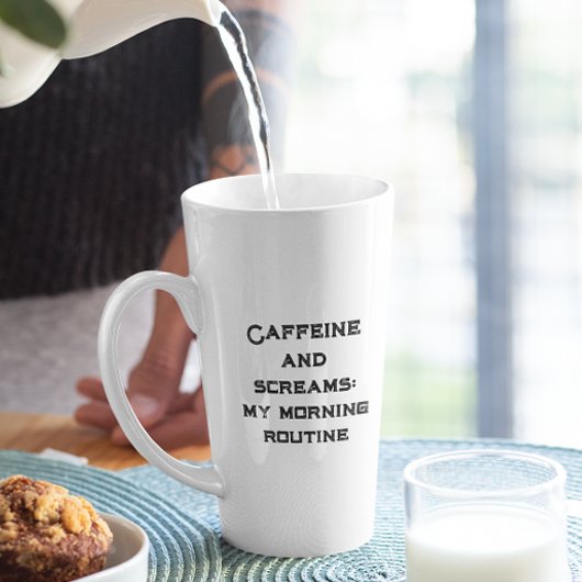 Cafeïne en witte Halloween schreeuwen Latte Mok