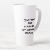 Cafeïne en witte Halloween schreeuwen Latte Mok (Rechterhoek)