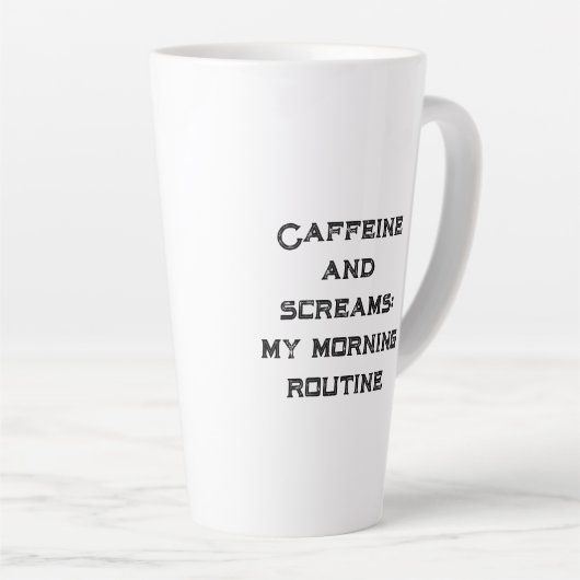 Cafeïne en witte Halloween schreeuwen Latte Mok (Rechterhoek)