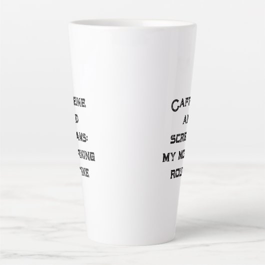 Cafeïne en witte Halloween schreeuwen Latte Mok (Voorkant)