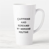 Cafeïne en witte Halloween schreeuwen Latte Mok (Rechts)