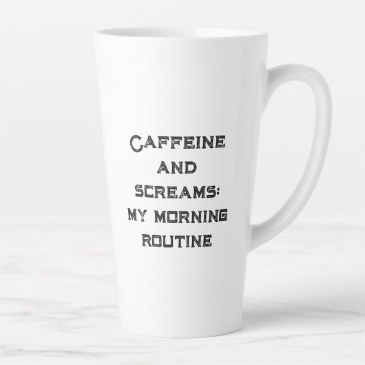 Cafeïne en witte Halloween schreeuwen Latte Mok (Rechts)