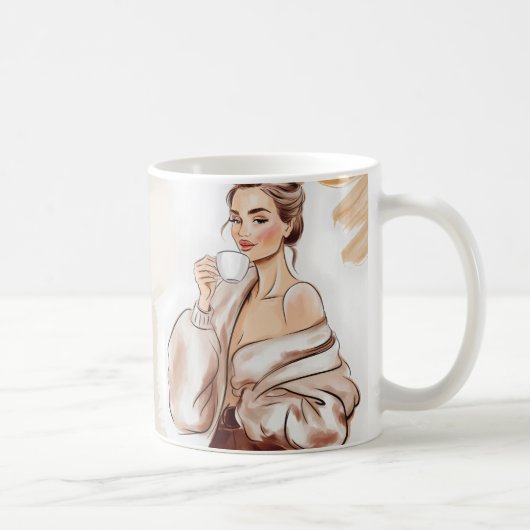 Cafeïne en zelfvertrouwen - Funny Mom Coffee Mok (Rechts)