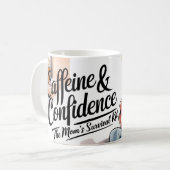 Cafeïne en zelfvertrouwen - Mom Gift Coffee Mok (Voorkant links)