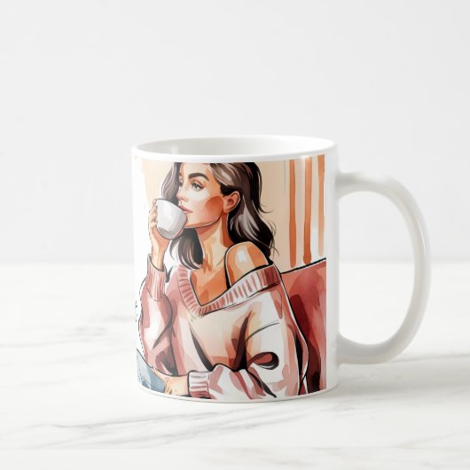 Cafeïne en zelfvertrouwen - Mom Gift Coffee Mok (Rechts)