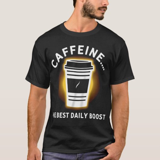 Cafeïne: energie in elke slok t-shirt (Voorkant)