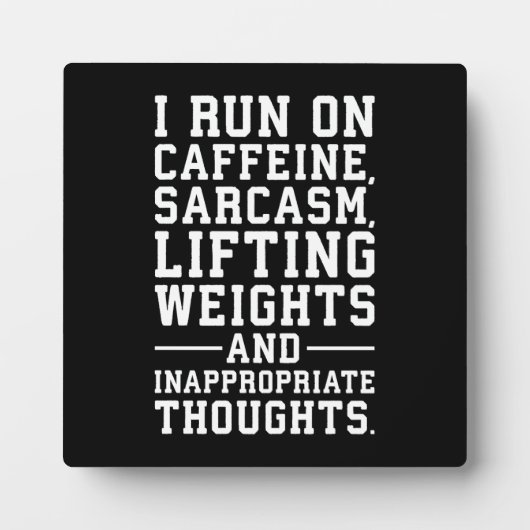 Cafeïne, gewichtheffen, ongepaste gedachten fotoplaat (Voorkant)