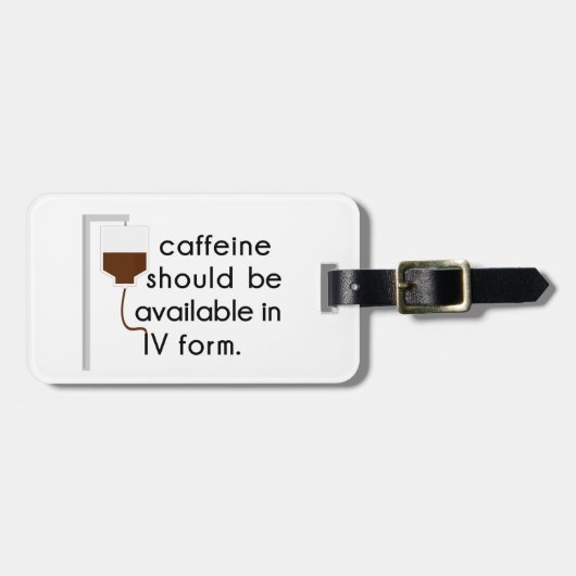 cafeïne in IV, verpleegkundige humor Bagagelabel (Voorkant horizontaal)