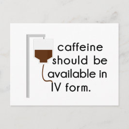 cafeïne in IV, verpleegster humor Briefkaart