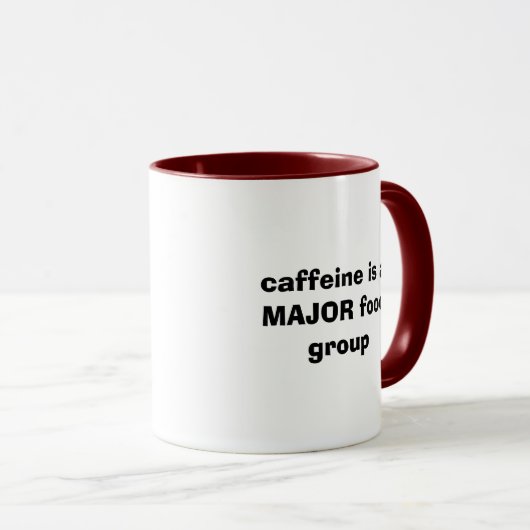 cafeïne is een MAJOR-voedingsgroep Mok (Voorkant rechts)