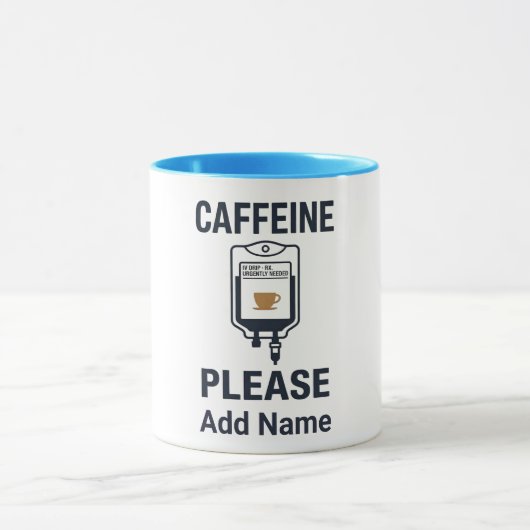 Cafeïne IV graag · Verpleegster Humor Mok (Midden)