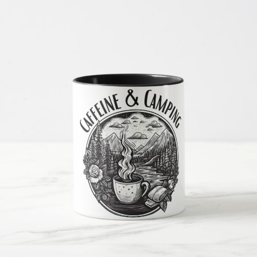 Cafeïne & Kamperen Mok (Midden)