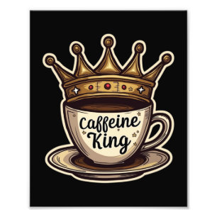 Cafeïne King - gekroond door koffie Foto Afdruk
