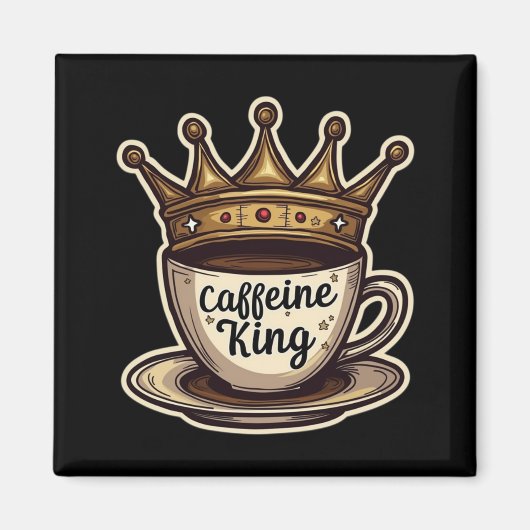 Cafeïne King - gekroond door koffie Magneet (Voorkant)