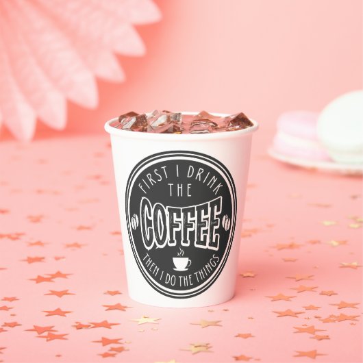 cafeïne, koffie, latte, koffiedrinker, ik hou van  papieren bekers (Insitu)