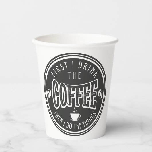 cafeïne, koffie, latte, koffiedrinker, ik hou van  papieren bekers (Voorkant)