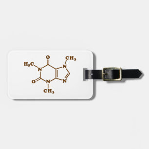 Cafeïne Koffie Moleculaire Chemische Formule Bagagelabel