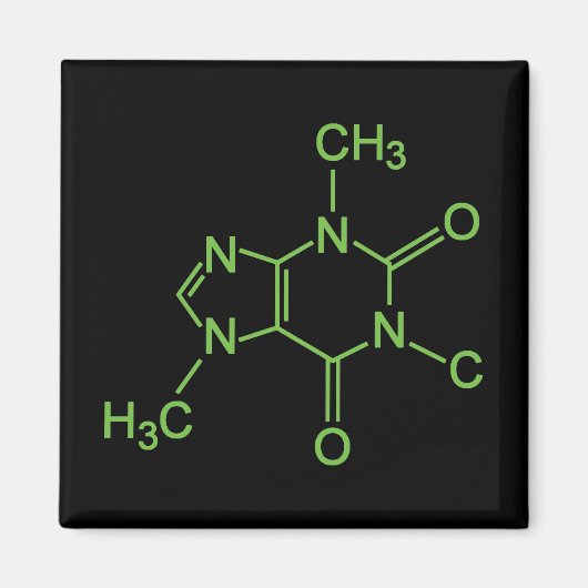 Cafeïne Koffie Molecuul Chemisch Diagram Magneet (Voorkant)