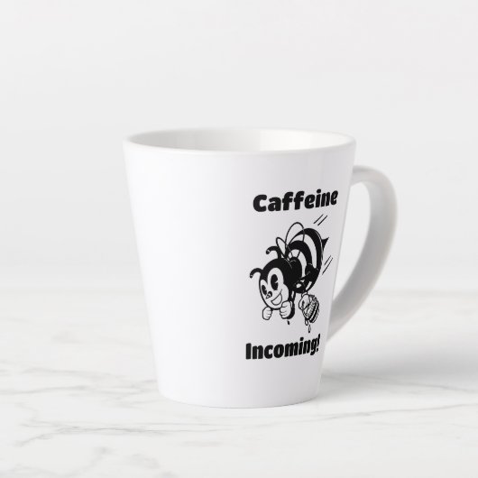 Cafeïne komt binnen! Grappige bij met emmers Carto Latte Mok (Rechterhoek)