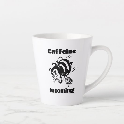Cafeïne komt binnen! Grappige bij met emmers Carto Latte Mok (Rechts)