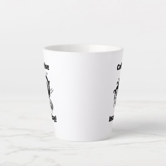 Cafeïne komt binnen! Grappige bij met emmers Carto Latte Mok (Voorkant)