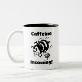 Cafeïne komt binnen! Grappige bij met emmers Carto Tweekleurige Koffiemok (Links)