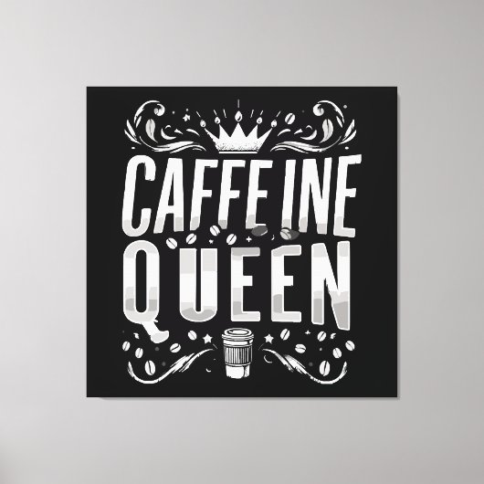 caféïne koningin canvas afdruk (Voorkant)