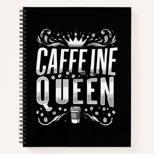 caféïne koningin notitieboek (Voorkant)
