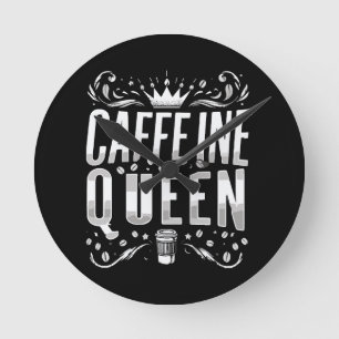 cafeïne koningin ronde klok