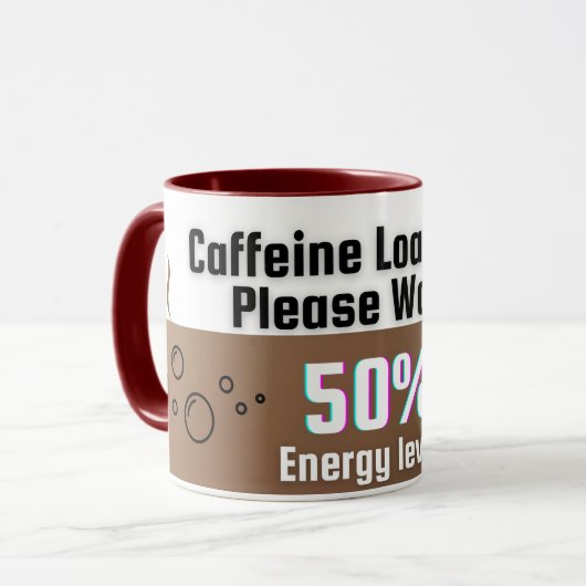 Cafeïne laden… Even wachten – Funny Coffee Mok (Voorkant links)