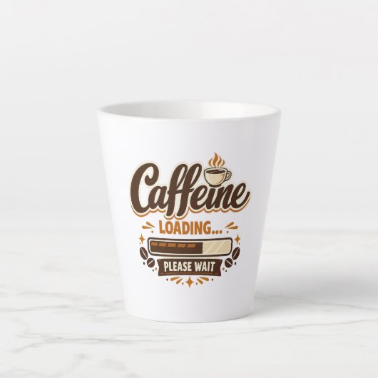 Cafeïne laden… Even wachten Latte Mok (Voorkant)